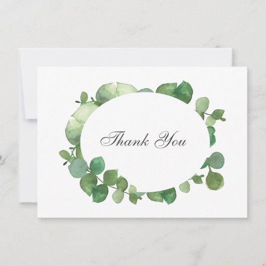 Eucalyptus Boho Greenerenery Vielen Dank Dankeskarte (Vorderseite)