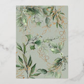 Eucalyptus Boho Moderne Pampas Gold Save the Date Folieneinladung (Rückseite)
