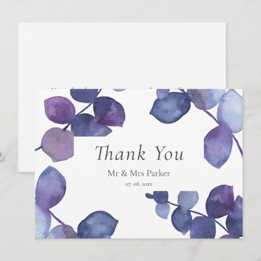 Eucalyptus Boho Vielen Dank Dankeskarte (Vorne/Hinten)