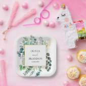 Eucalyptus Botanical Greenery Leaves Wedding Pappteller (Party)