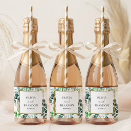 Eucalyptus Botanical Greenery Leaves Wedding Schaumweinetikett