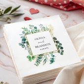 Eucalyptus Botanical Greenery Leaves Wedding Serviette