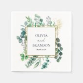 Eucalyptus Botanical Greenery Leaves Wedding Serviette (Vorderseite)