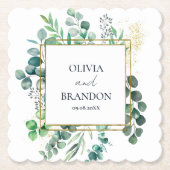 Eucalyptus Botanical Greenery Leaves Wedding Untersetzer (Vorderseite)