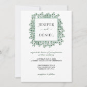 Eucalyptus Botanical Greenery Wedding Einladung (Vorderseite)
