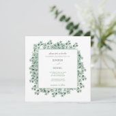 Eucalyptus Botanical Greenery wedding Einladung (Stehend Vorderseite)