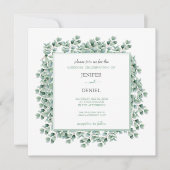 Eucalyptus Botanical Greenery wedding Einladung (Vorderseite)