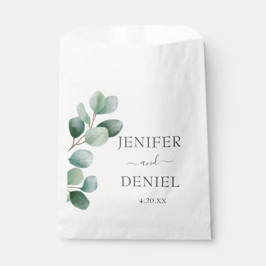 Eucalyptus Botanical Greenery Wedding Geschenktütchen (Vorderseite)