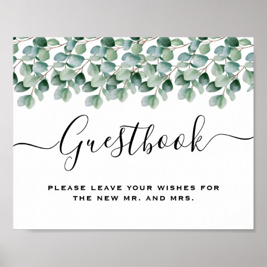 Eucalyptus Botanical Greenery Wedding Poster (Vorne)