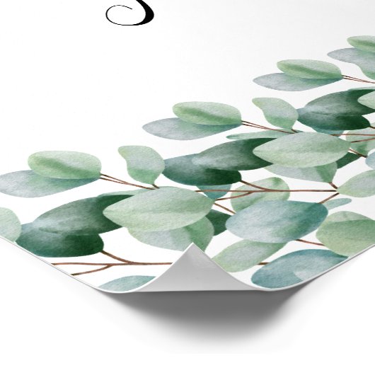 Eucalyptus Botanical Greenery  Wedding Poster (Ecke)