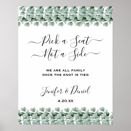 Eucalyptus Botanical Greenery Wedding Poster (Vorne)