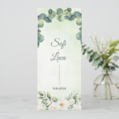 Eucalyptus Botanical Wedding Ceremony Program Einladung (Stehend Vorderseite)