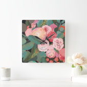 Eucalyptus Bouquet Quadratische Wanduhr (Zuhause)