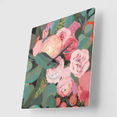 Eucalyptus Bouquet Quadratische Wanduhr (Winkel)