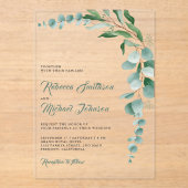 Eucalyptus Branch Wedding Acryleinladungen (Vorderseite)