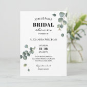 Eucalyptus-Brautparty Einladung (Stehend Vorderseite)