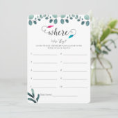Eucalyptus-Brautparty-Spielkarte Einladung (Stehend Vorderseite)