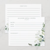 Eucalyptus Bridal Shower Recipe Cards (Vorne/Hinten)