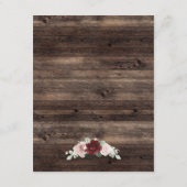 Eucalyptus & Burgundy Rustic Wedding Begleitkarte (Rückseite)