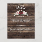 Eucalyptus & Burgundy Rustic Wedding Begleitkarte (Vorderseite)