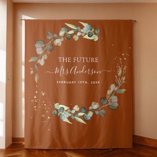 Eucalyptus Burnt Orange Future Frau Backdrop Wandteppich