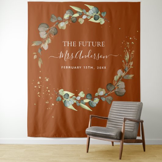 Eucalyptus Burnt Orange Future Frau Backdrop Wandteppich (Beispiel)