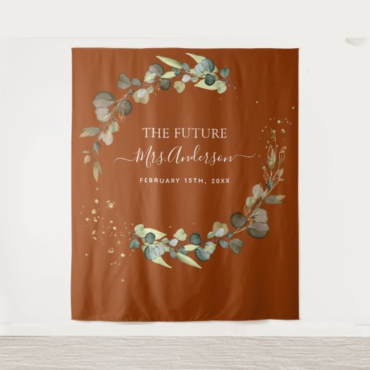 Eucalyptus Burnt Orange Future Frau Backdrop Wandteppich (Vorderseite)