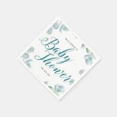 Eucalyptus Calligraphic Baby Shower Serviette (Ecke)