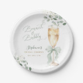 Eucalyptus Champagne Bridal Shower Pappteller (Vorderseite)