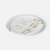 Eucalyptus Champagne Bridal Shower Pappteller (Schrägansicht)