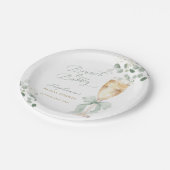 Eucalyptus Champagne Brunch & Bubbly Bridal Shower Pappteller (Schrägansicht)
