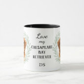 Eucalyptus Chesapeake Bay Retriever Dog Monogram Tasse (Zentrum)