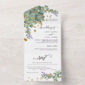 Eucalyptus Confetti Greenery Wedding All In One Einladung (Innen Boden)