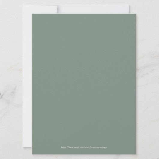 Eucalyptus Cotton Bouquet Wedding Diner Manu Einladung (Rückseite)