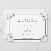 Eucalyptus Cotton | Felt Ecru Save The Date (Vorderseite)