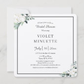 Eucalyptus Cotton | Felt Ecru v2 Brautparty Einladung (Vorderseite)