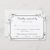 Eucalyptus Cotton | Felt Ecru Wedding RSVP Card Karte (Vorderseite)