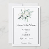 Eucalyptus Cotton | Felt Ecru Wedding Save The Date (Vorderseite)