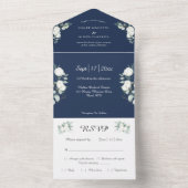 Eucalyptus Cotton | Navy Modern v2 All In One Einladung (Innen Boden)