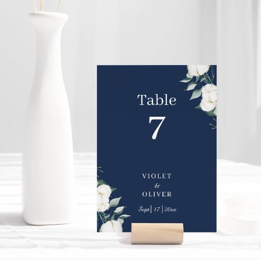 Eucalyptus Cotton | Navy Modern v2 Tischnummer
