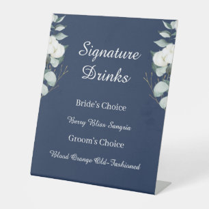 Eucalyptus Cotton Navy Moderne Signature Drinks Sockelschild