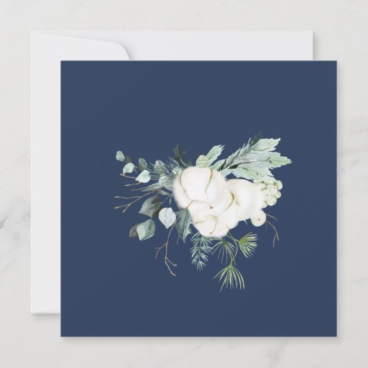 Eucalyptus Cotton | Weißes modernes Brautparty Einladung (Rückseite)