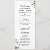 Eucalyptus Cotton | White Modern Brautparty Flat Programm (Vorderseite)