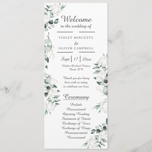 Eucalyptus Cotton | White Modern Flat Program Programm (Vorderseite)