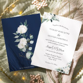 Eucalyptus Cotton | White Modern Wedding Einladung