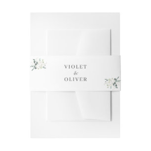 Eucalyptus Cotton   White Modern Wedding Einladungsbanderole
