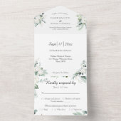 Eucalyptus Cotton | White Modern White UAWG All In One Einladung (Innen Boden)