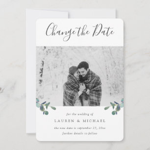 Eucalyptus Crest Aquarell Foto Datum ändern Ankündigung