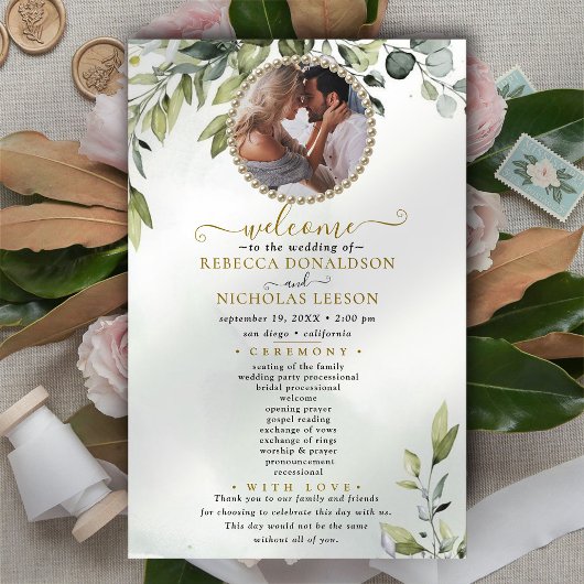 Eucalyptus Custom Foto Wedding Program