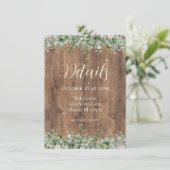 Eucalyptus Dusty Rose Details Card | Greenery Begleitkarte (Stehend Vorderseite)
